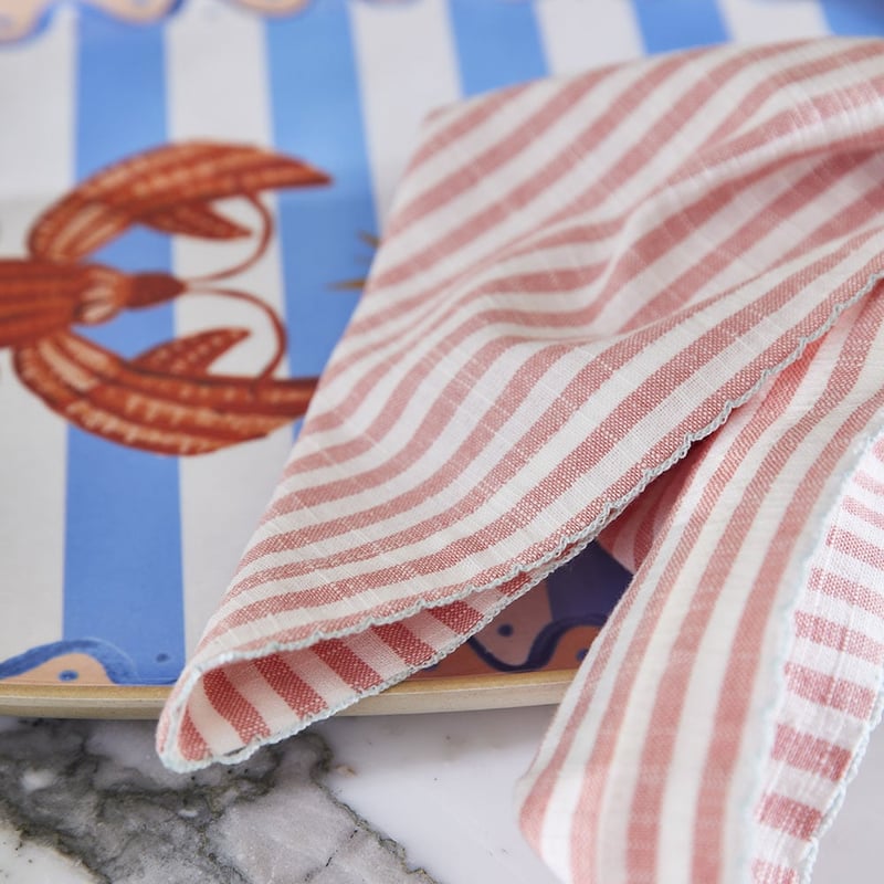 Seville Pink Stripe Napkins Pack of 2