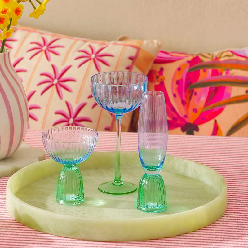 Bardot Blue & Green Coupe Glass Pack of 2