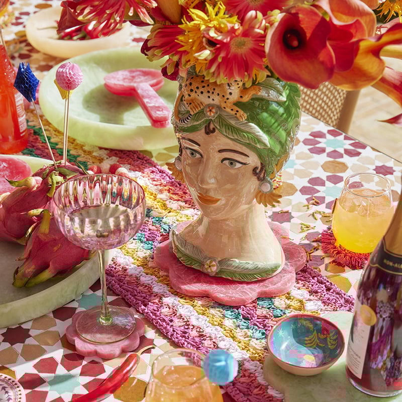 Carmen Multi Jungle Leopard Head Vase