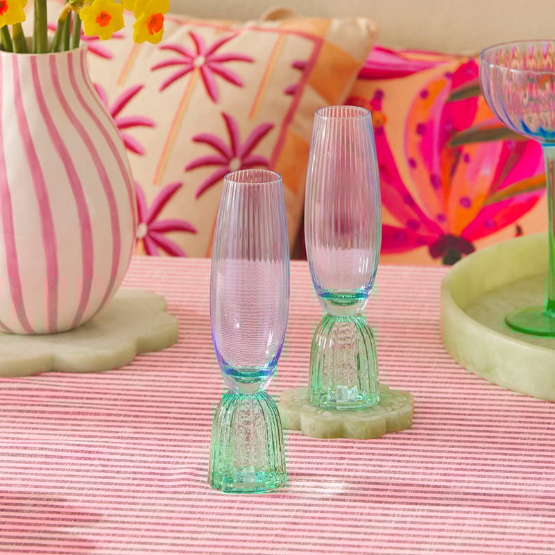 Bardot Blue & Green Champagne Flute Pack of 2