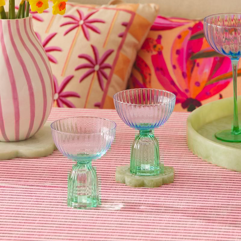Bardot Blue & Green Coupe Glass Pack of 2