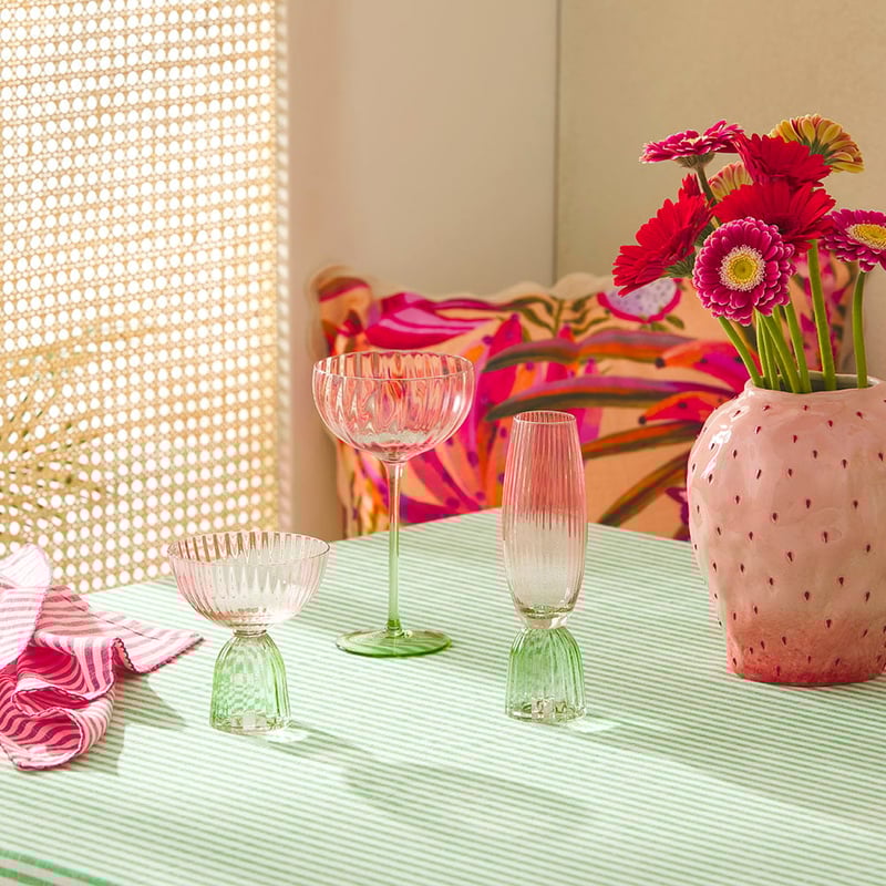 Bardot Pink & Green Champagne Flute Pack of 2