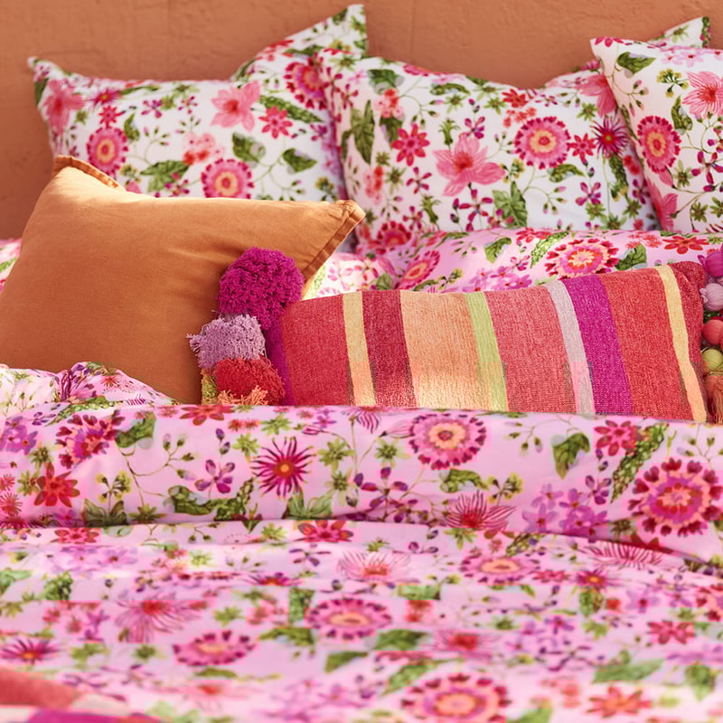 Sofia Floral Raspberry Quilt Cover Set + Separates