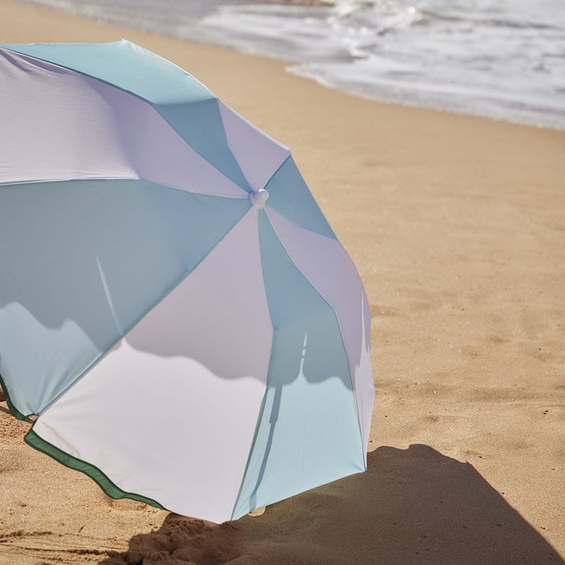 Aqua & Natural Beach Umbrella