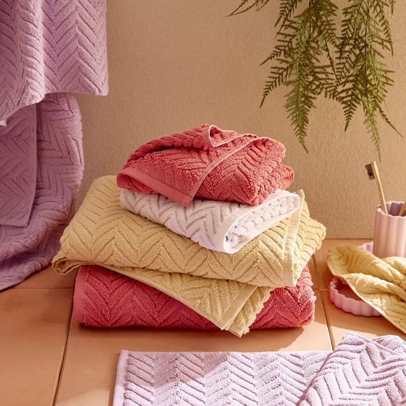 Mimosa Textured Strawberry Marle Towel Range