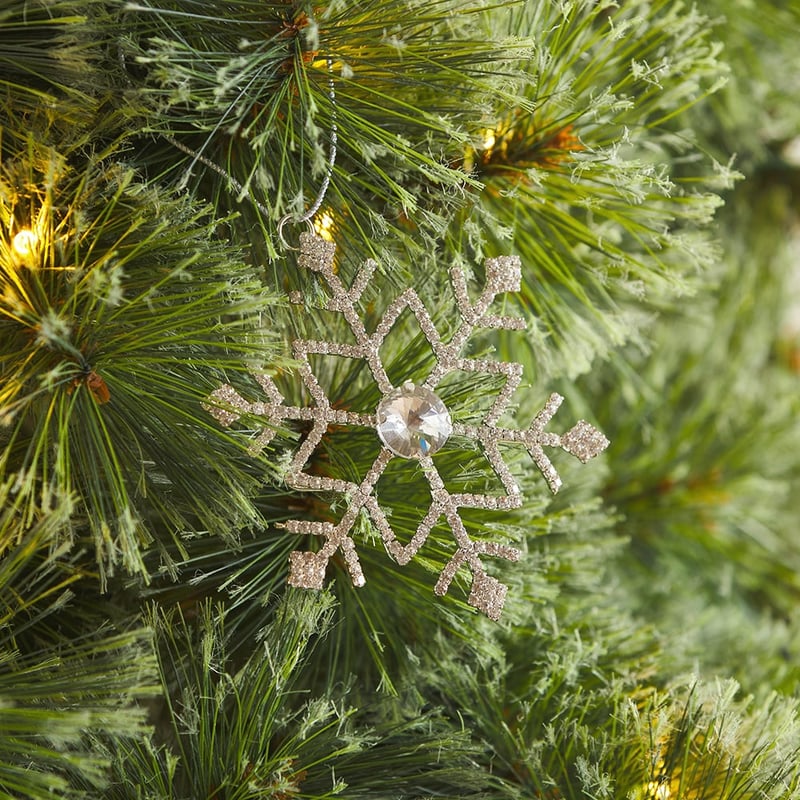 Snowflake Silver Diamond Ornament