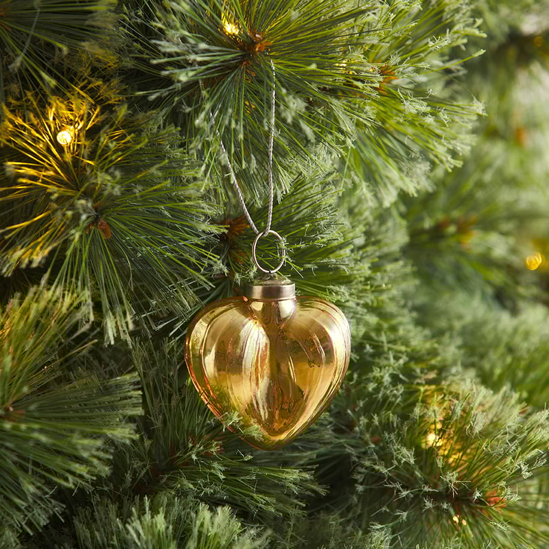 Heirloom Gold Heart Glass Ornament