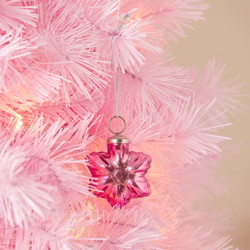 Heirloom Pink Star Glass Ornament