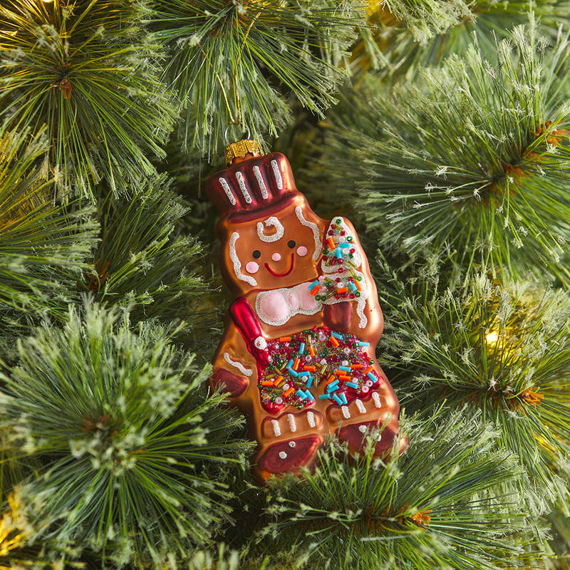 Vintage Gingerbread Mercury Glass Ornament