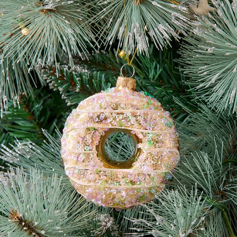 Vintage Doughnut Mercury Glass Ornament