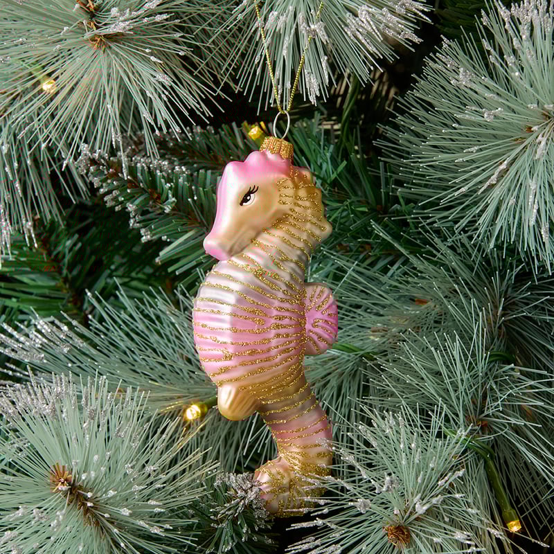 Vintage Seahorse Mercury Glass Ornament