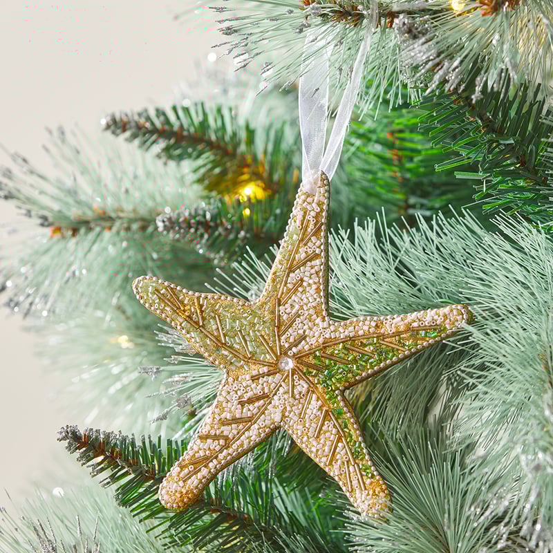 Coastal Beaded Starfish Ornament