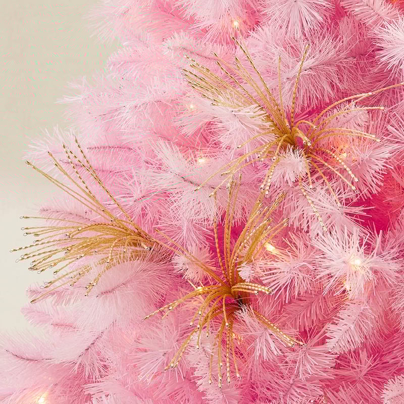 Gold & Silver Fiesta Beaded Tree Spray Stem Pack of 3