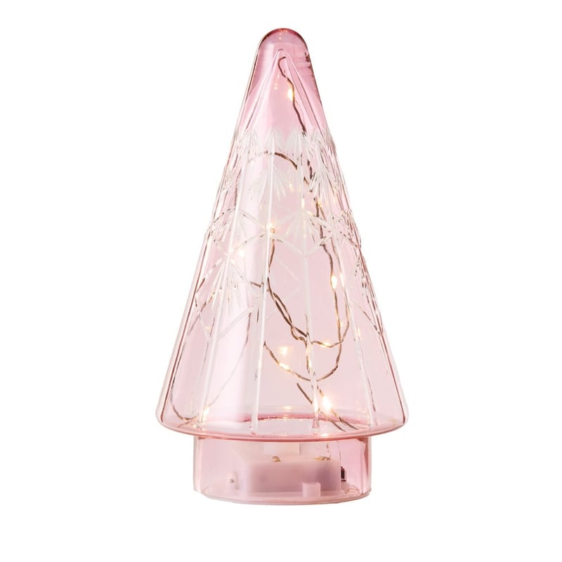 Cut Glass Pink Merry & Bright LED Tree