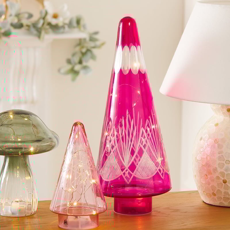Cut Glass Rose Merry & Bright LED Tree