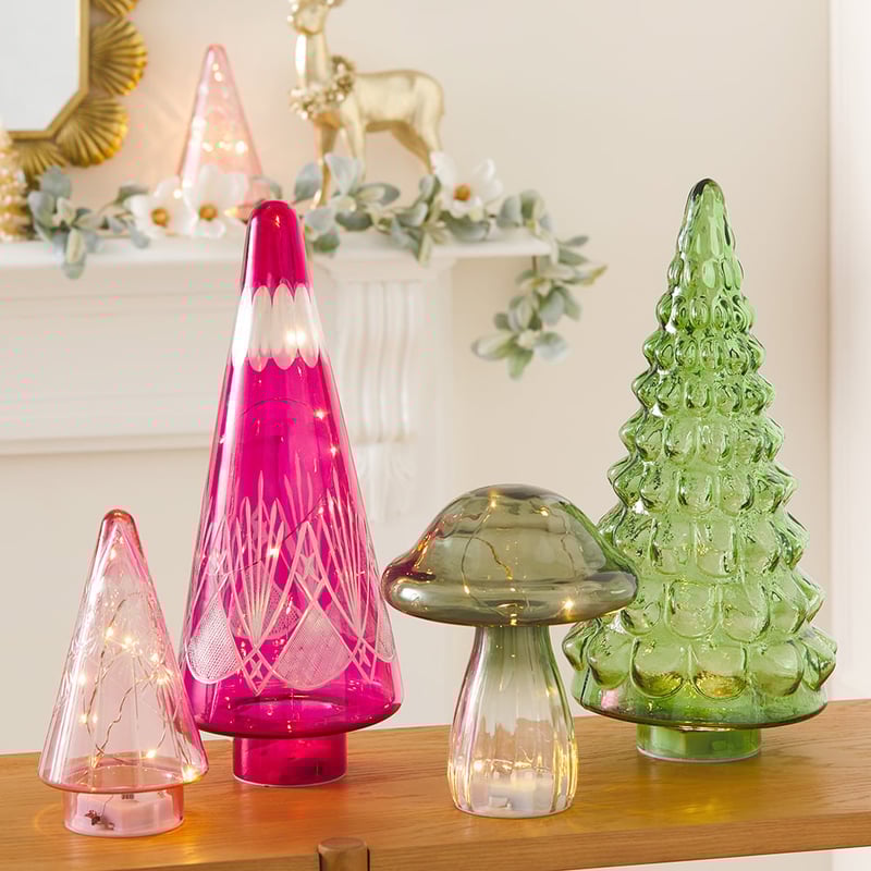 Green Coastal Glass Decorative Christmas Tree