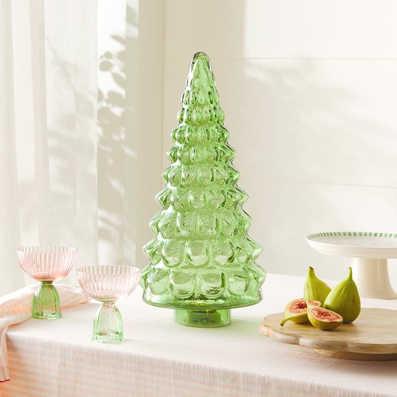 Green Coastal Glass Decorative Christmas Tree