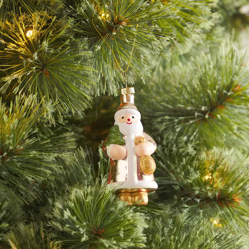 Antique Santa Glass Ornament