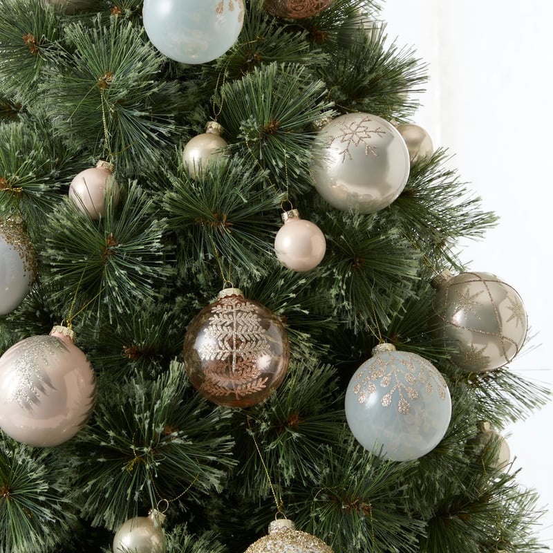 Merry & Bright Multi Glitter Bauble Pack of 28