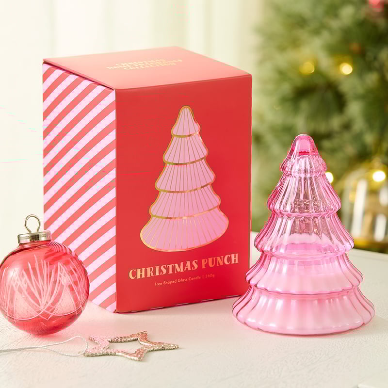Festive Christmas Punch Glass Candle 260g
