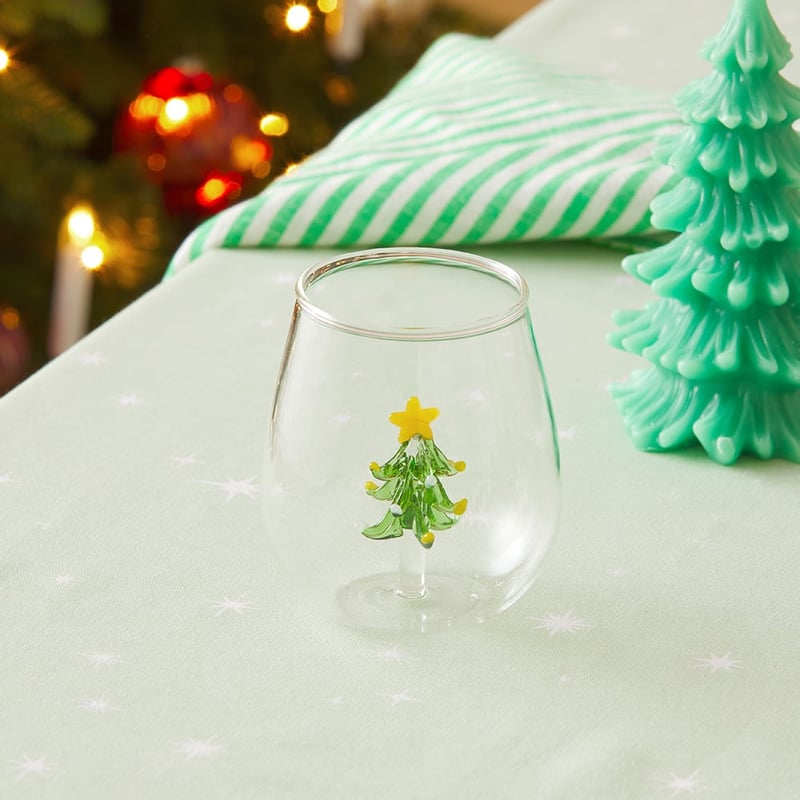Christmas Clear Glass Tumbler