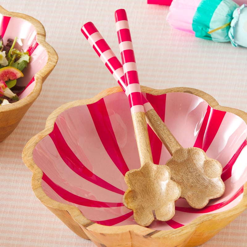 Christmas Striped Mango Salad Servers