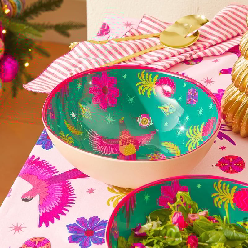 Christmas Emerald Green Melamine Salad Bowl