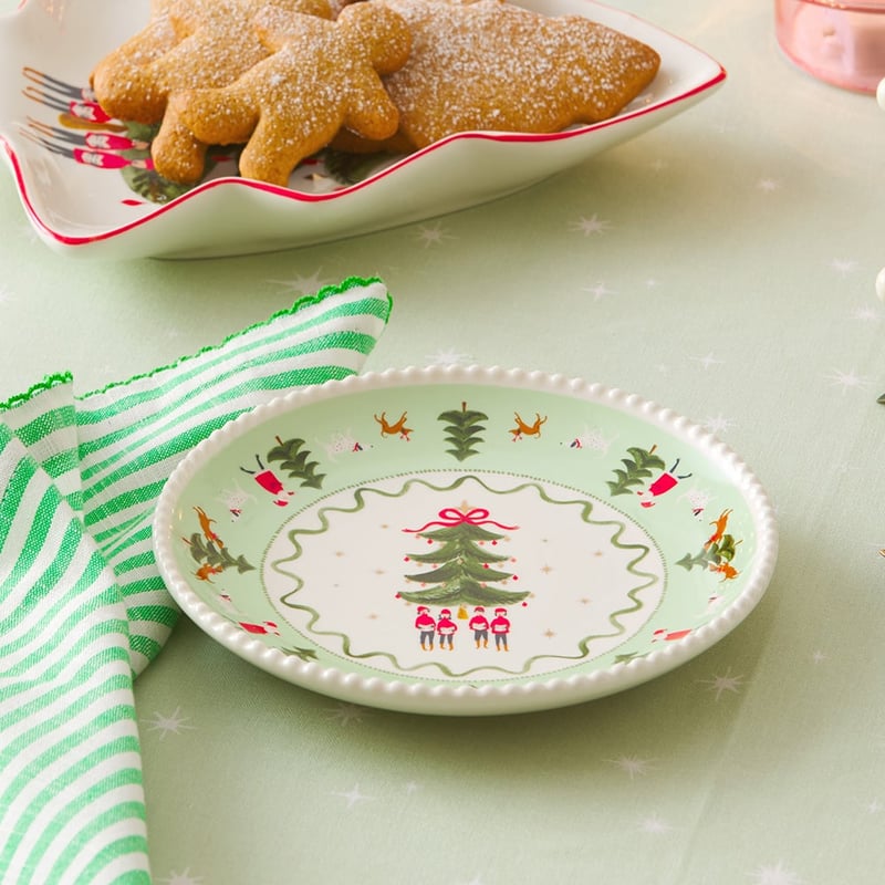 Merry & Bright Christmas Round Plate