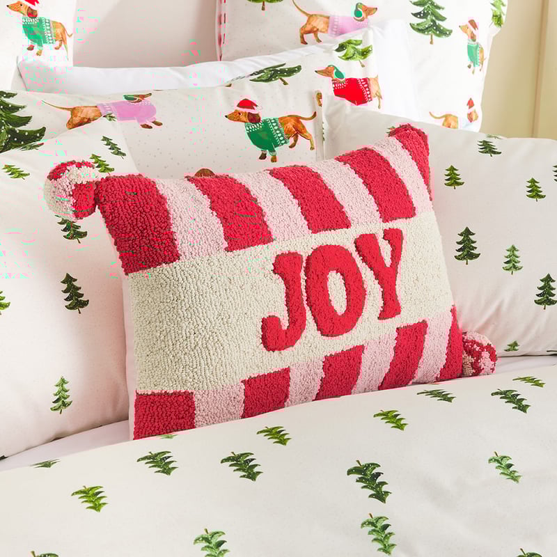 Festive Joy Text Cushion