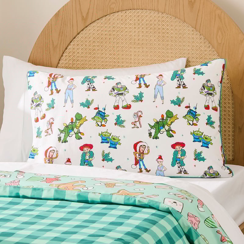 Disney Pixar Toy Story Bring On The Toys Christmas Text Pillowcase
