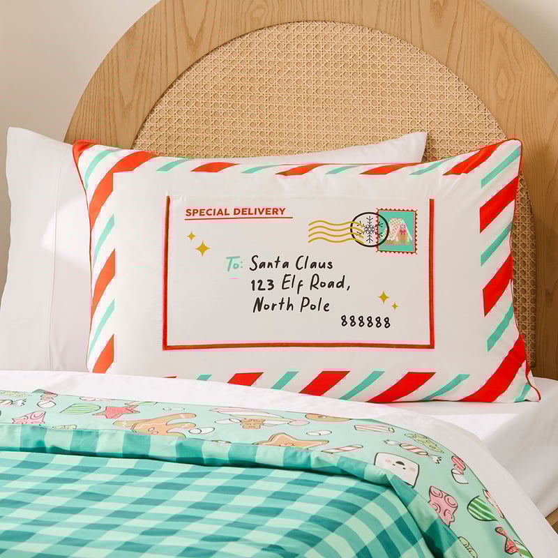 Christmas Letter To Santa Text Pillowcase