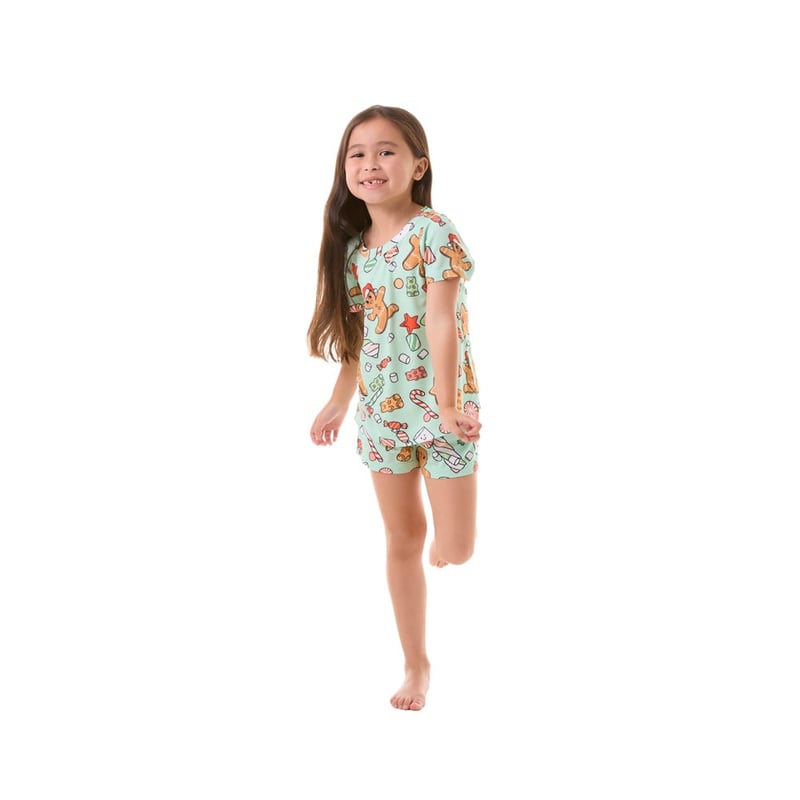 Christmas Gingerbread Candy Land Short Pyjamas Set