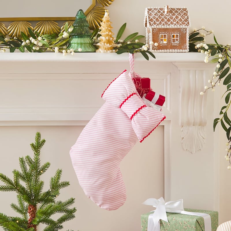 Beautiful Bow Pink Christmas Stocking