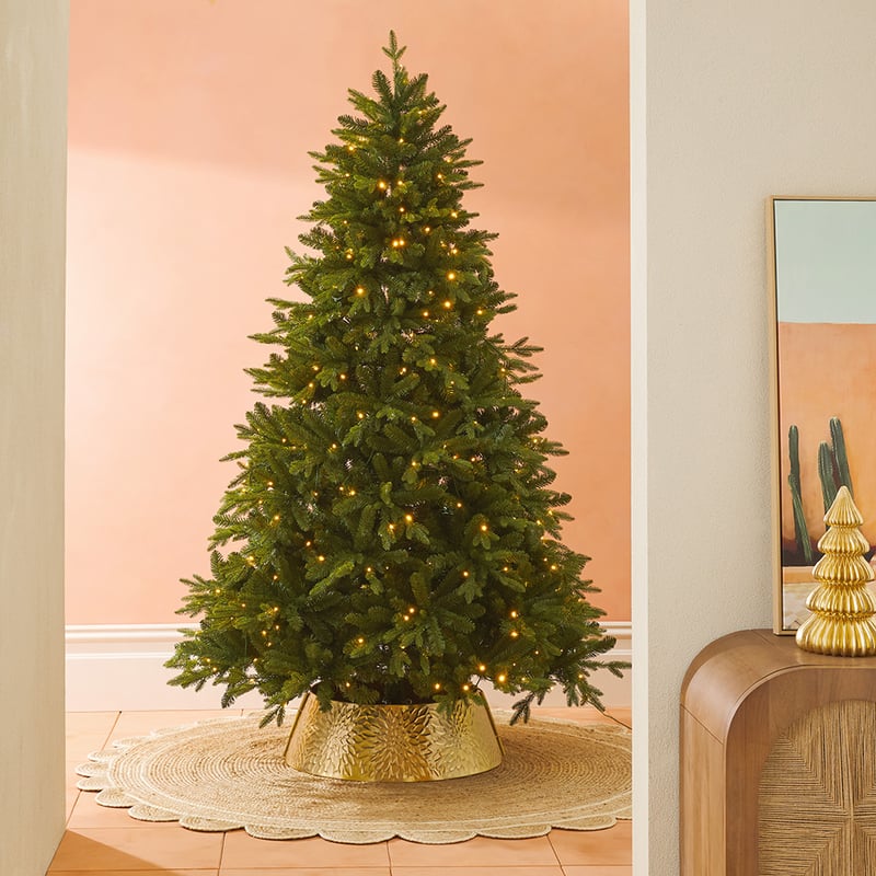 Gold Poinsettia Christmas Tree Metal Skirt