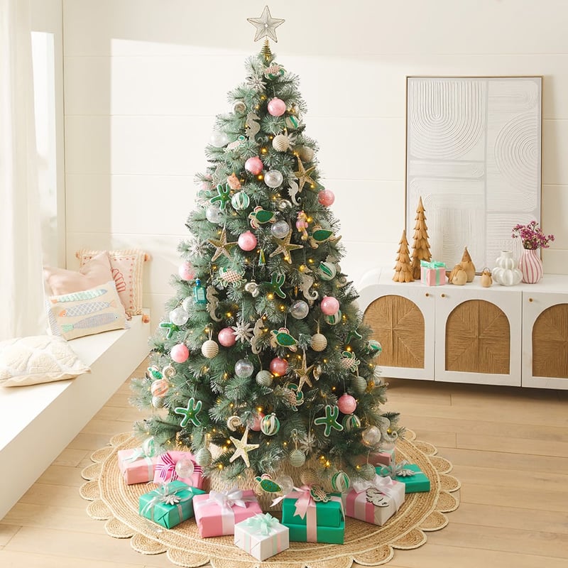 White Cross Woven Christmas Tree Skirt