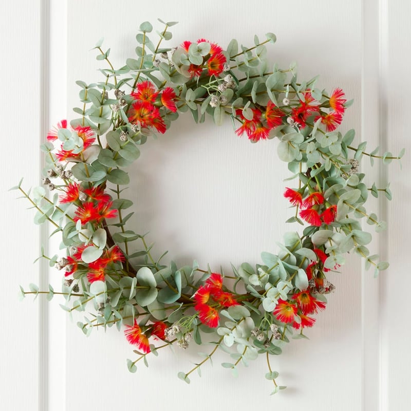 Eucalyptus & Red Flower Wreath