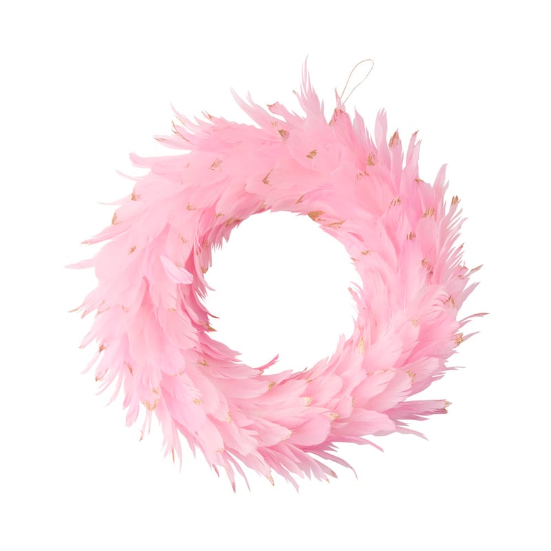 Pink & Gold Feather Wreath