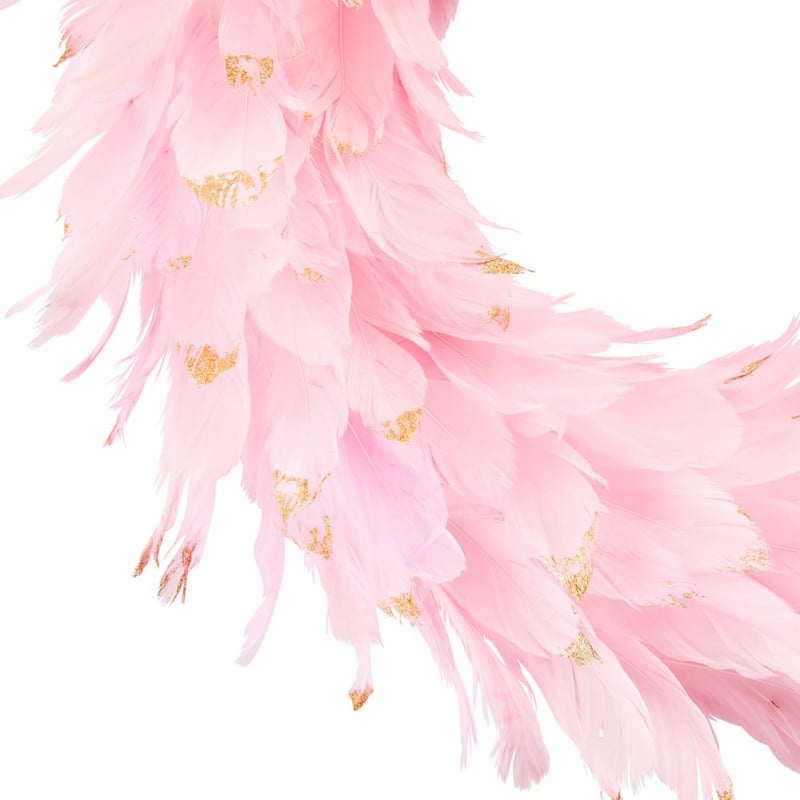 Pink & Gold Feather Wreath