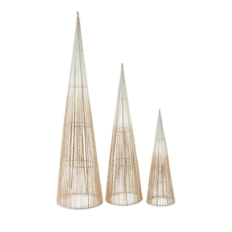 Ombre LED Gold & Silver Small Cone Tree