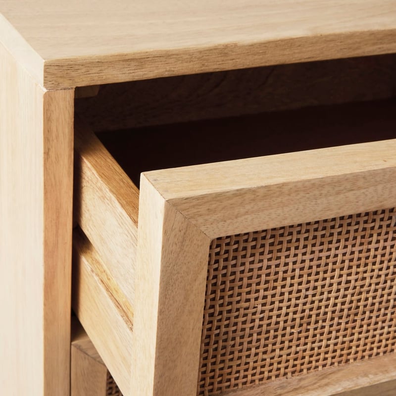 Anjuna Natural 3 Drawer Bedside Table