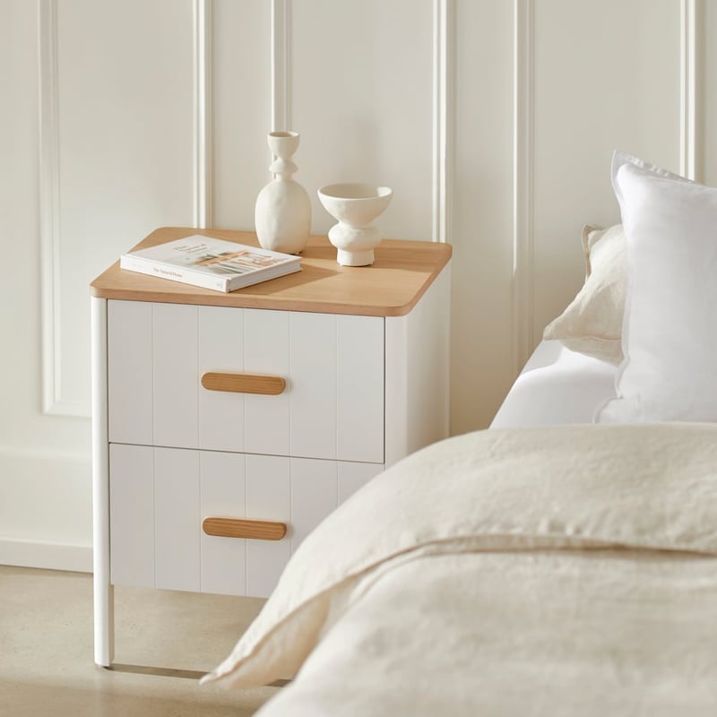 Harley White Bedside Table