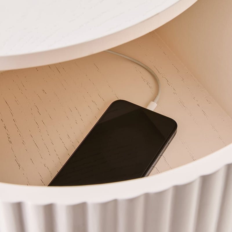 Georgia White Bedside Table