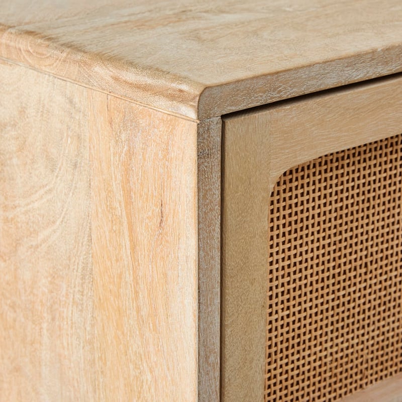 Seattle White Wash 2 Drawer Bedside Table