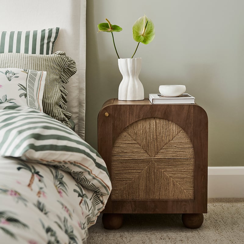 Safari Walnut 1 Door Bedside Table