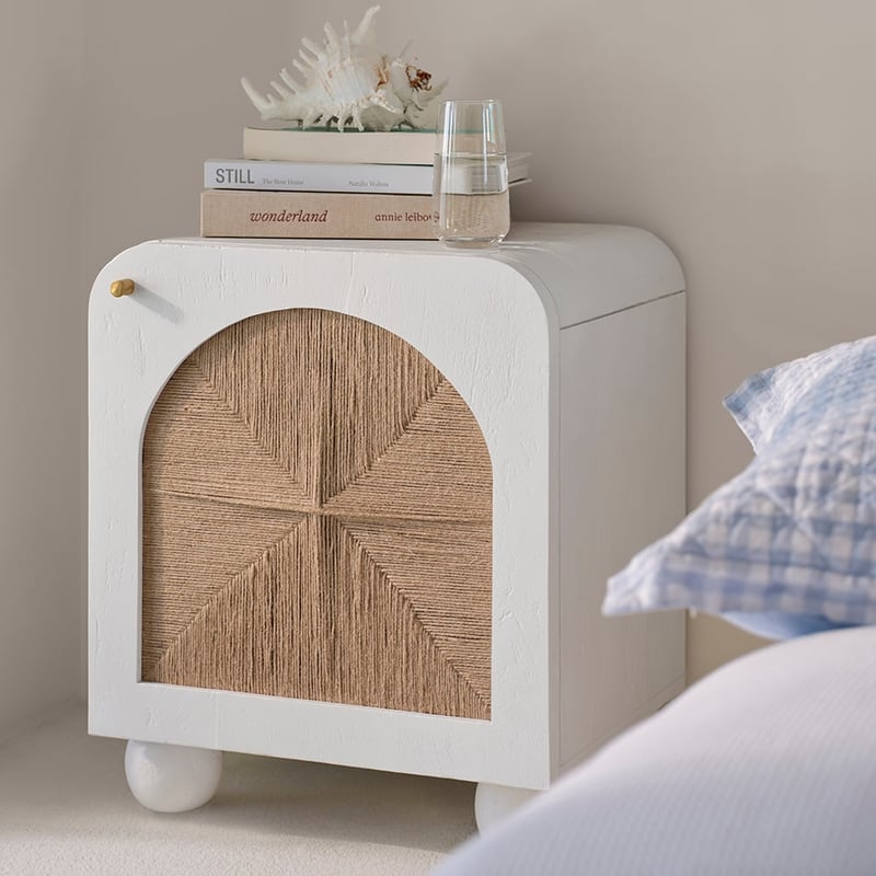 Safari White 1 Door Bedside Table