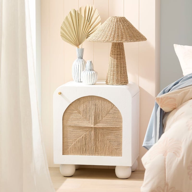 Safari White 1 Door Bedside Table