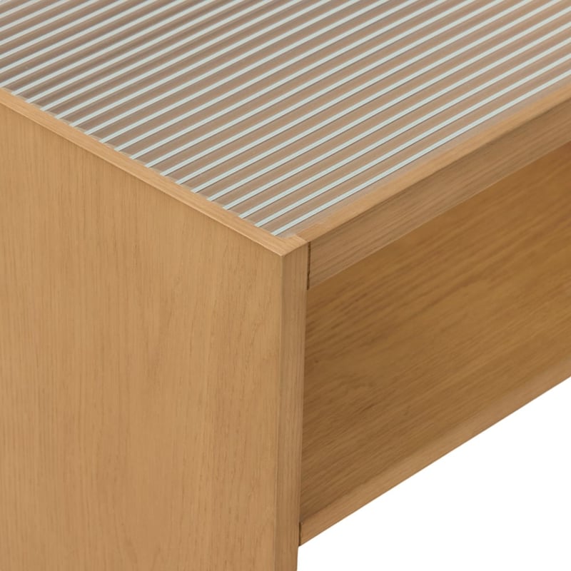 Cape Town Oak & Fluted Glass Bedside Table