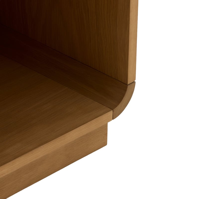 Cape Town Oak & Fluted Glass Bedside Table