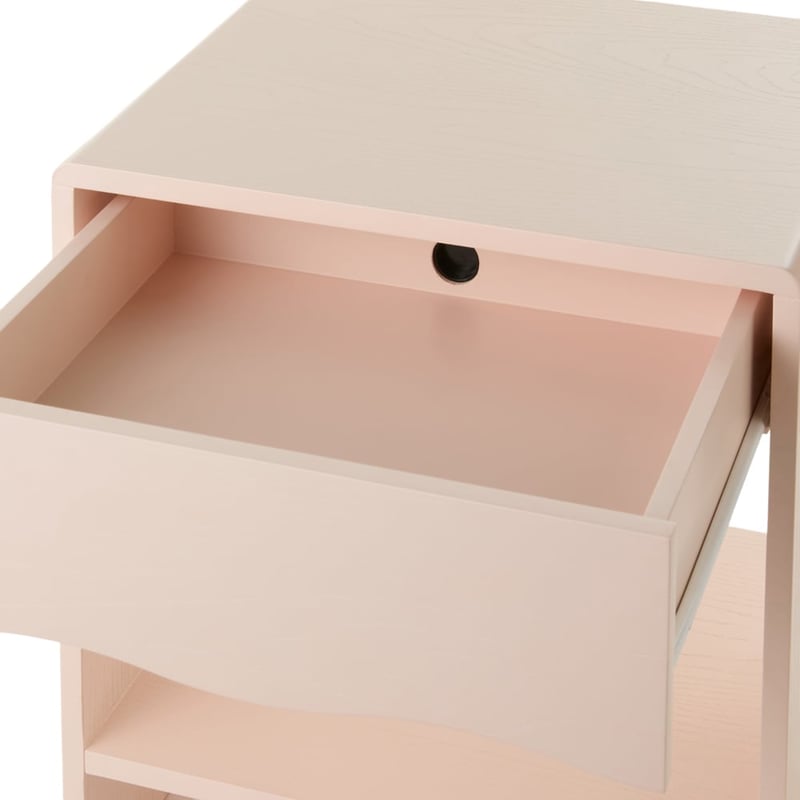 Bella Shell Pink Scallop Bedside Table
