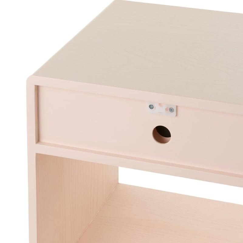 Bella Shell Pink Scallop Bedside Table